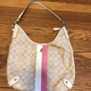 Leather coach shoulder bag